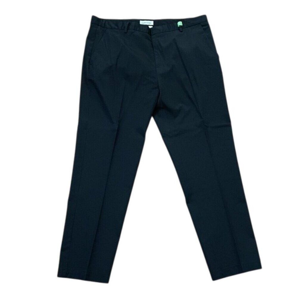 Calvin Klein Black Slim Fit Cotton Dress Pants Mens Size 38x32 Measures 38x30
